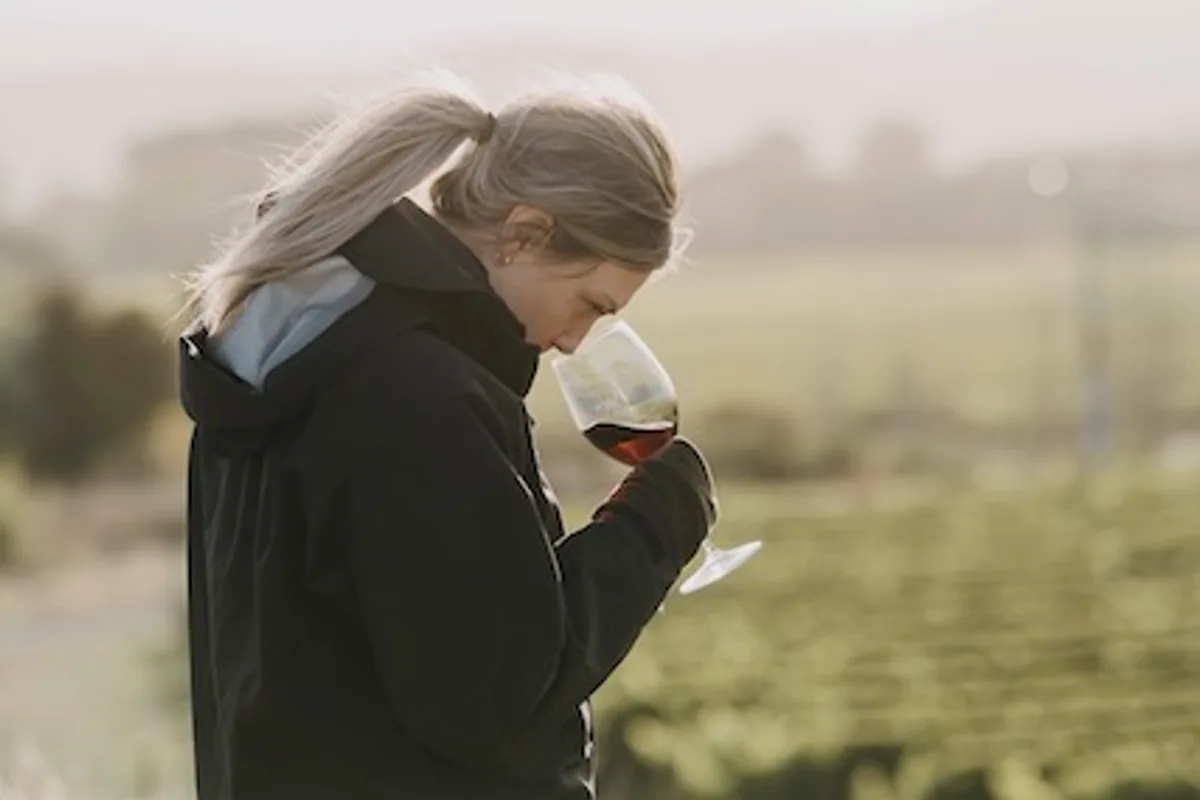 3sixty2 wine being assessed beside a Marlborough vineyard