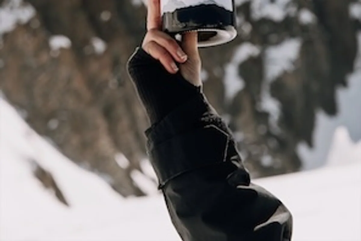 Alpine Rift wine bottle in a mountain setting