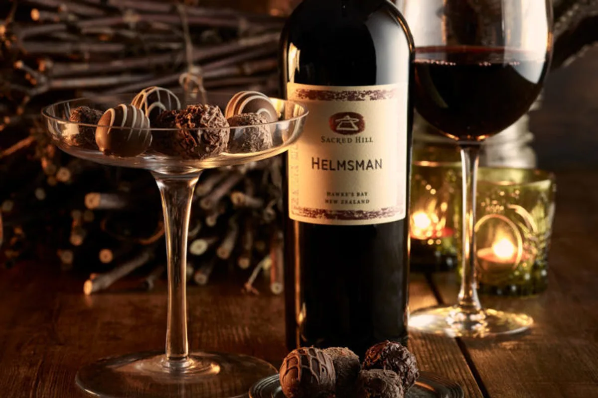 Sacred Hill wine and food setting in Hawke's Bay