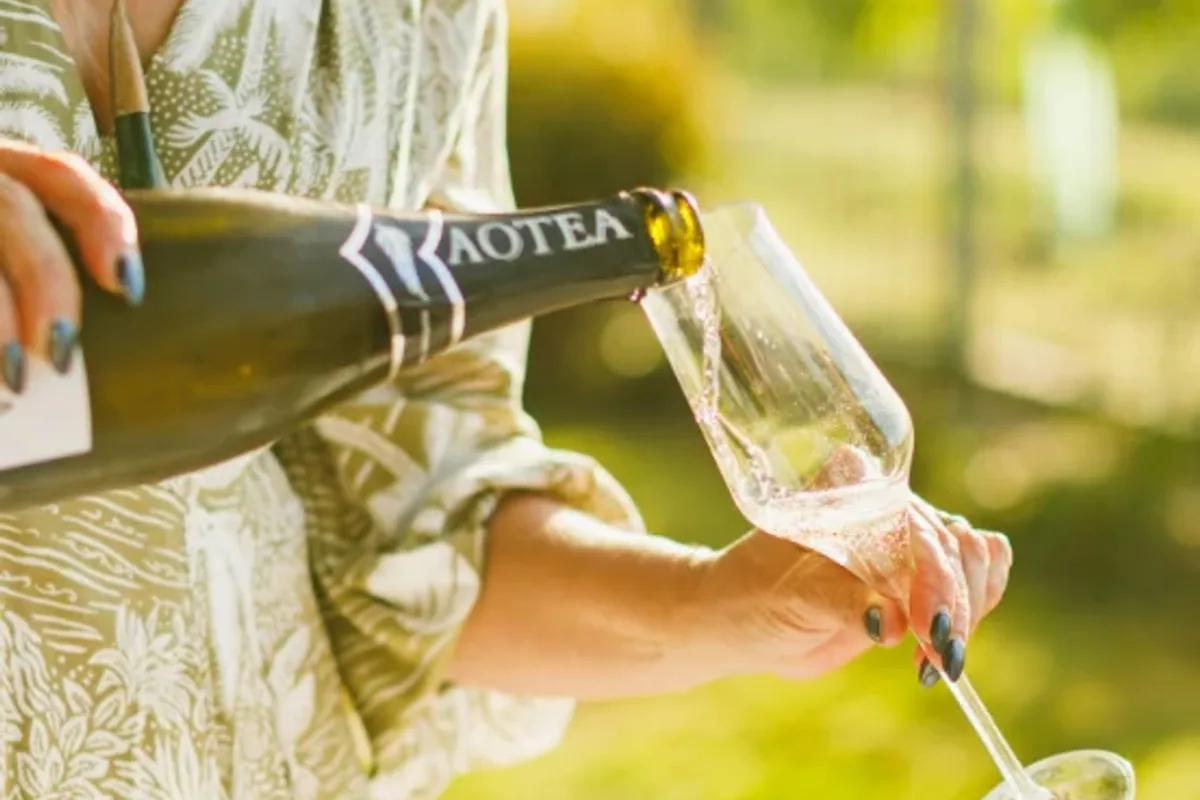 Seifried Estate wine being poured outdoors