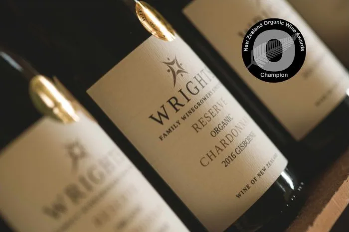 Wrights Organic Chardonnay bottles